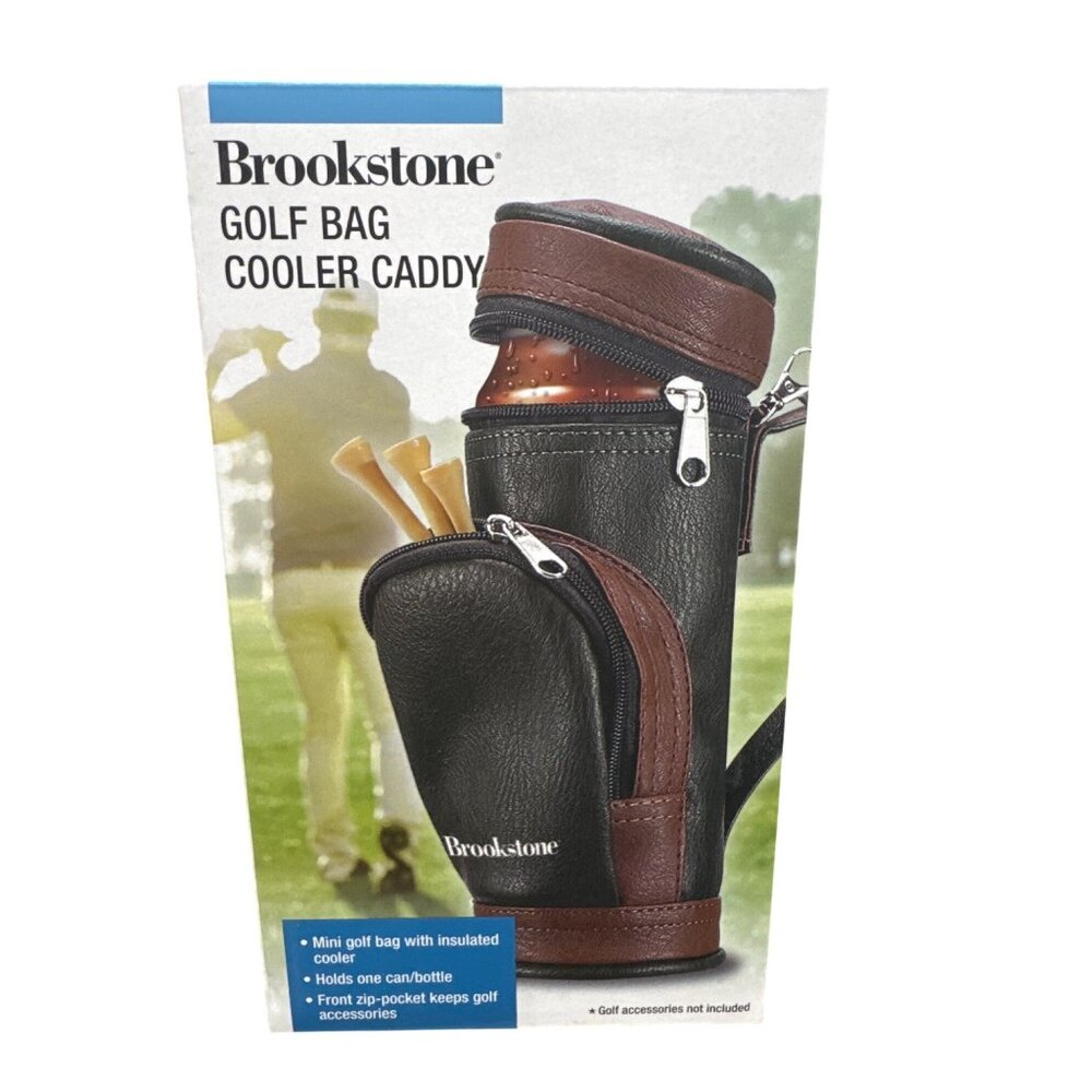 Brookstone Golf Bag Cooler Caddy With Insulated Pocket and Front Zip For Accesso